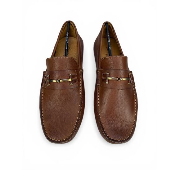 Massimo Matteo Bit Driver Loafer Mens 11 Cognac Leather Moccasin Slip On Luxury main image 13